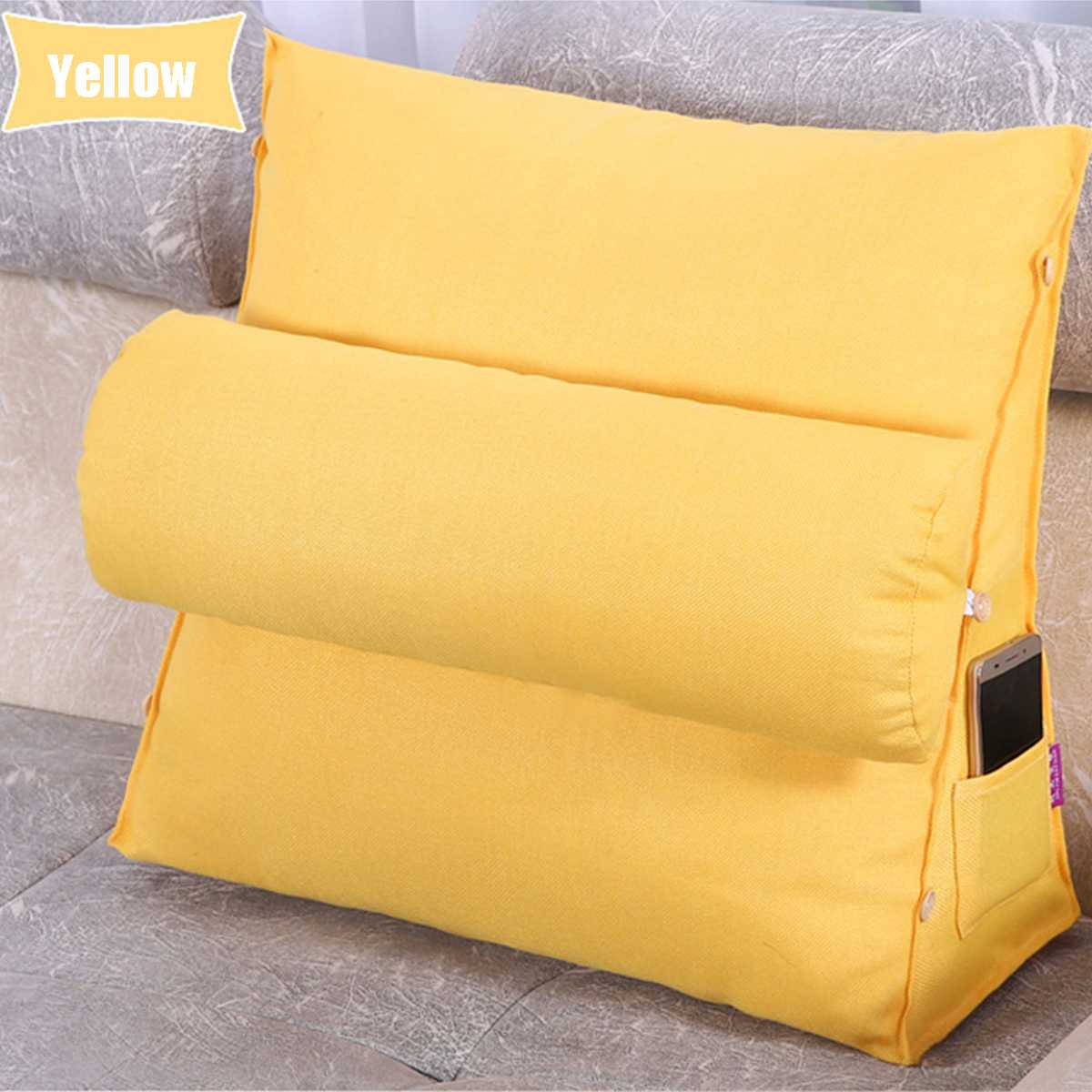 Bed Triangular Cushion Chair Bedside Lumbar Chair Backrest Lounger Lazy Office Chair Reading Pillow Household Decor 20x45x45cm