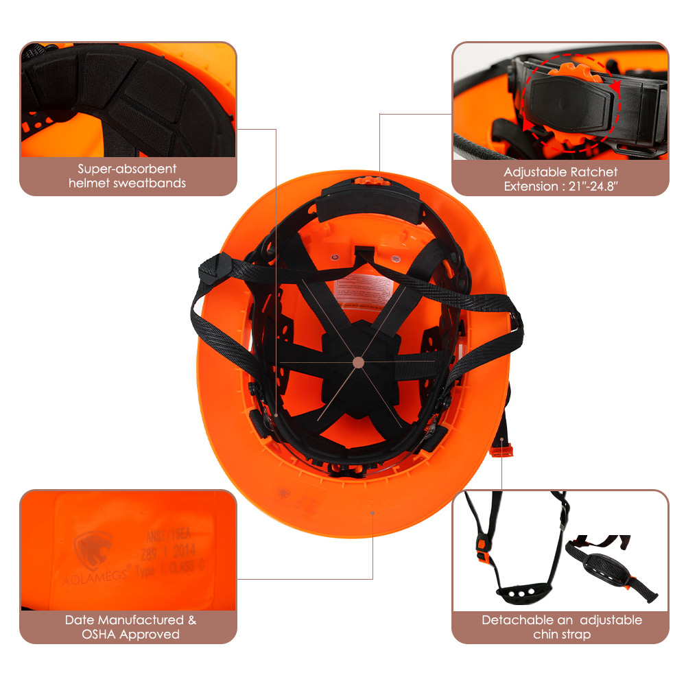 Full Brim Safety Helmet with Goggles Reflective Stickers Construction Hard Hat Protective Working Riding Climbing Rescue Cap