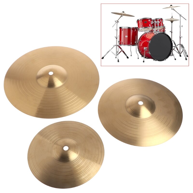 Tambor de platillo de choque de aleación de cobre para principiantes, instrumento de percusión de latón duradero, 8, 10,