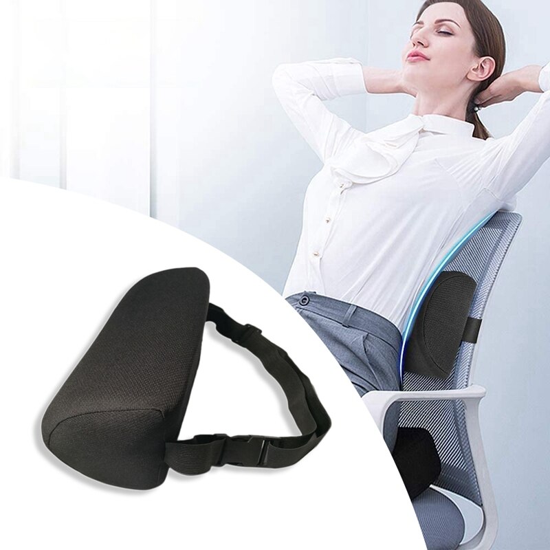 Upgraded Lumbar & Back Support Pillow, D Shape Lumbar Roll for Chair, Ergonomic Lower Back Cushion for Office Chair&Car: Default Title