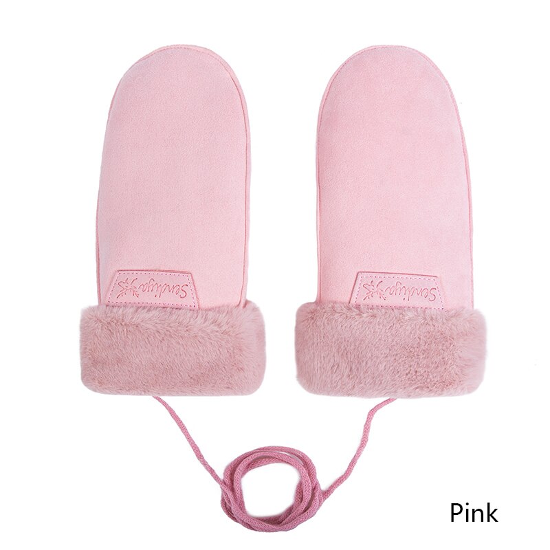 Zhehao Women Knitted Mittens Winter Warm Gloves Solid Color Hand Warmer For Indoor Outdoor Activities (Black) At Women's Clothing Store