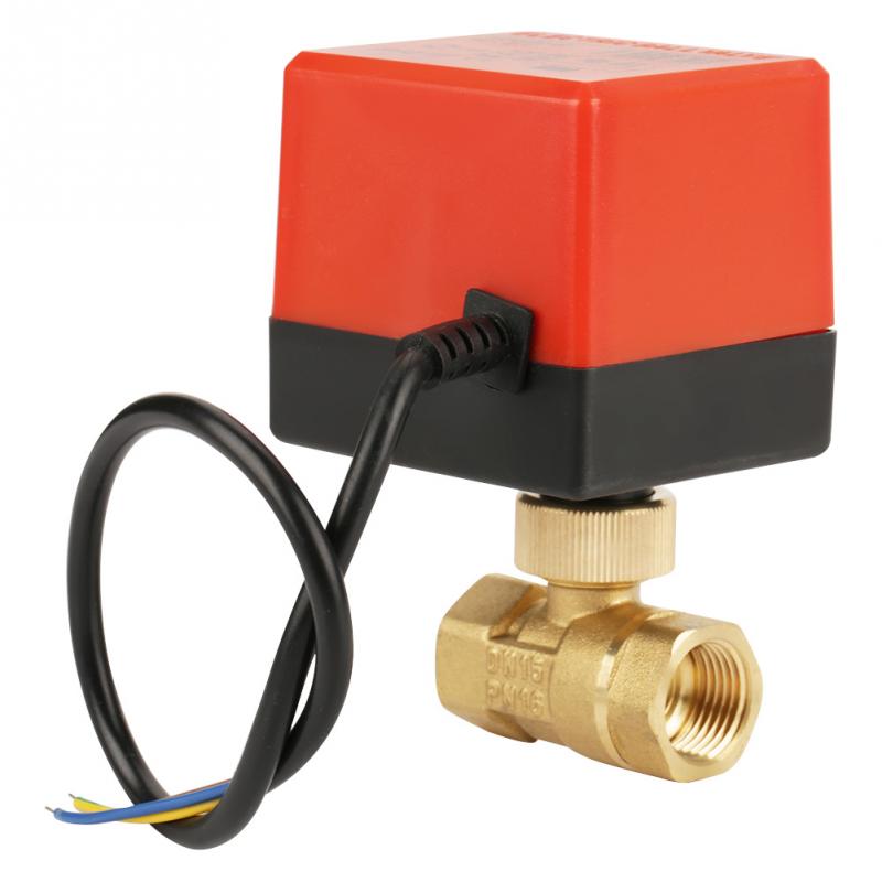 DC 12V G1/2" DN15 Brass 2 Way Motorized Ball Electrical Valve for Flow Control Tool Electrical Brass Motorized Control Valv