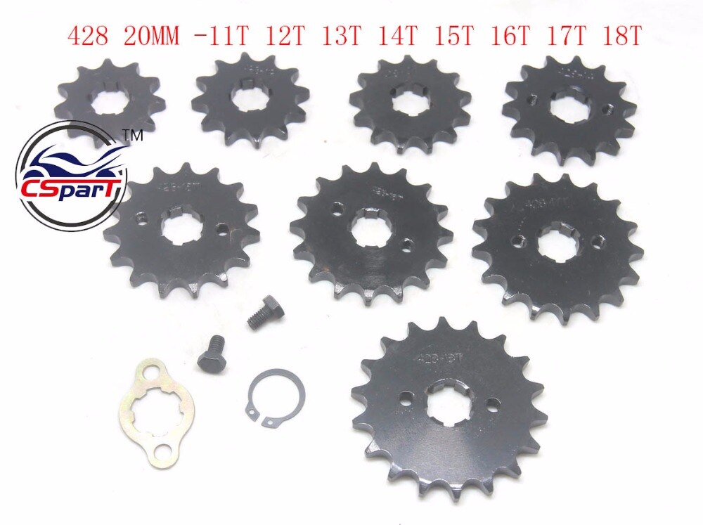 11T 12T 13T 14T 15T 16T 17T 18T 19T Tand 428 ID 20MM Voor Motor Tandwiel Voor Motorfiets Dirt bike ATV Quad Buggy