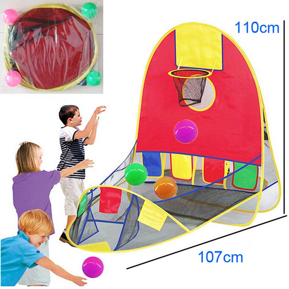 1Set cute Play House Ocean Ball Pool Kids ToysBasketball Basket Tent Beach Lawn Play Tent Scoring