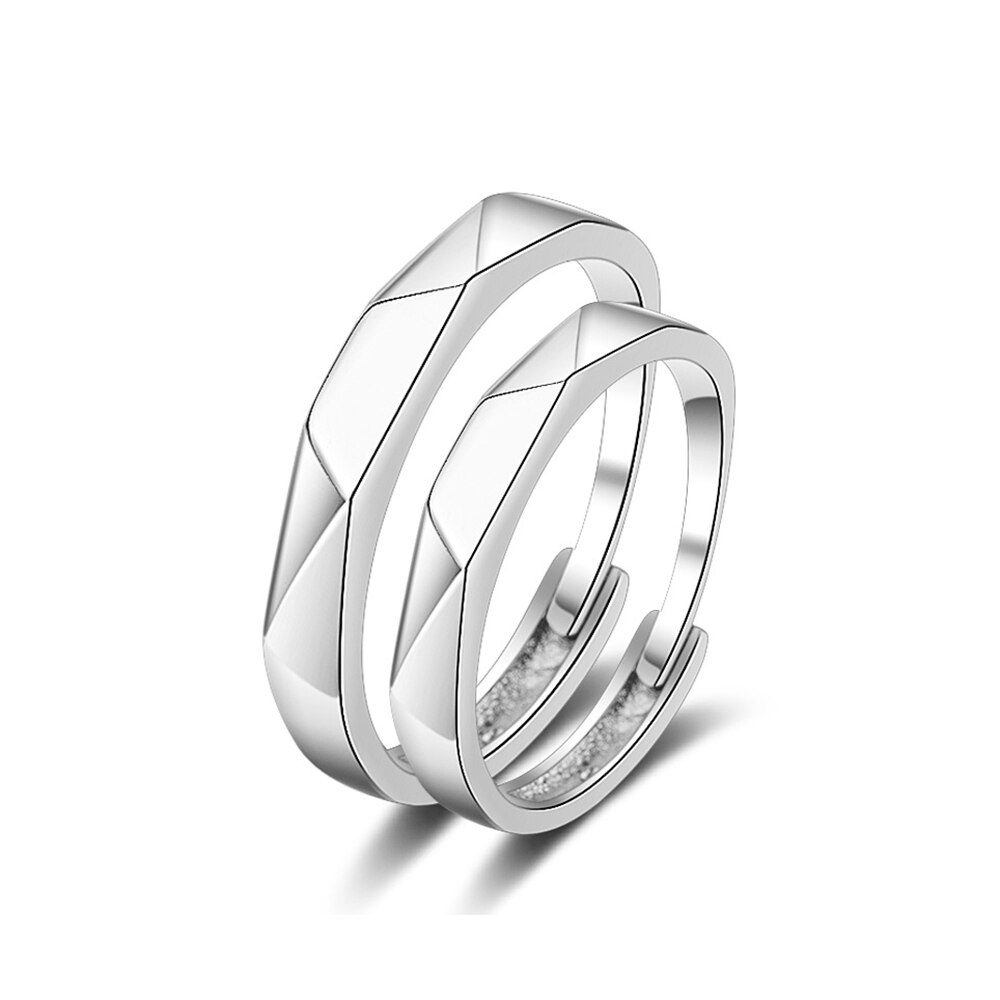 Einstellbare Ring Schmuck Kristall Hochzeit Verlobungs Paare Paar Ringe Ring OL temperament geometrie paar