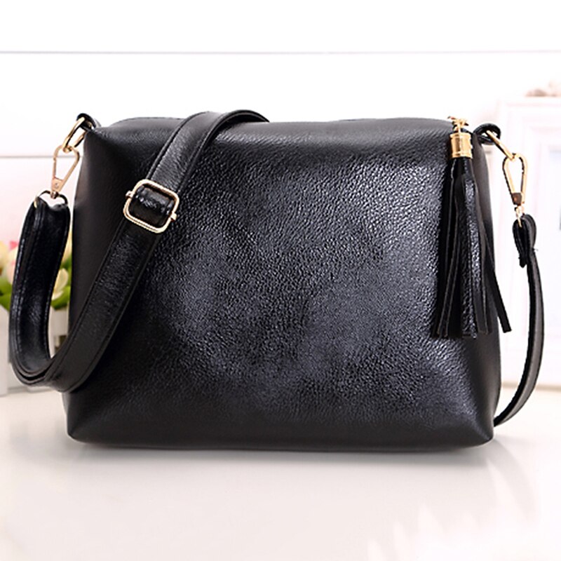 Vrouwen Tassen Leather Crossbody Bag Vrouwelijke Schoudertas Kwastje Luxe Vrouwen Grote Capaciteit Tassen Effen Kleur