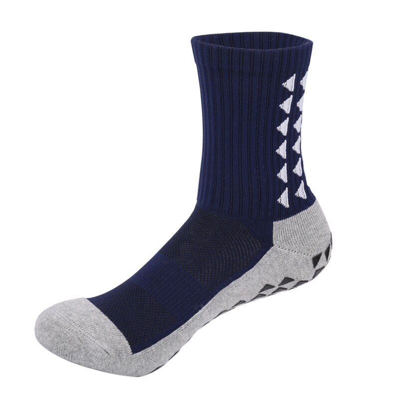 1 Pair Sport Socks Anti Slip Non Skid Slipper Socks with Grips for Adults Men Women Fitness Workout Play Football Sweat Socks: Navy