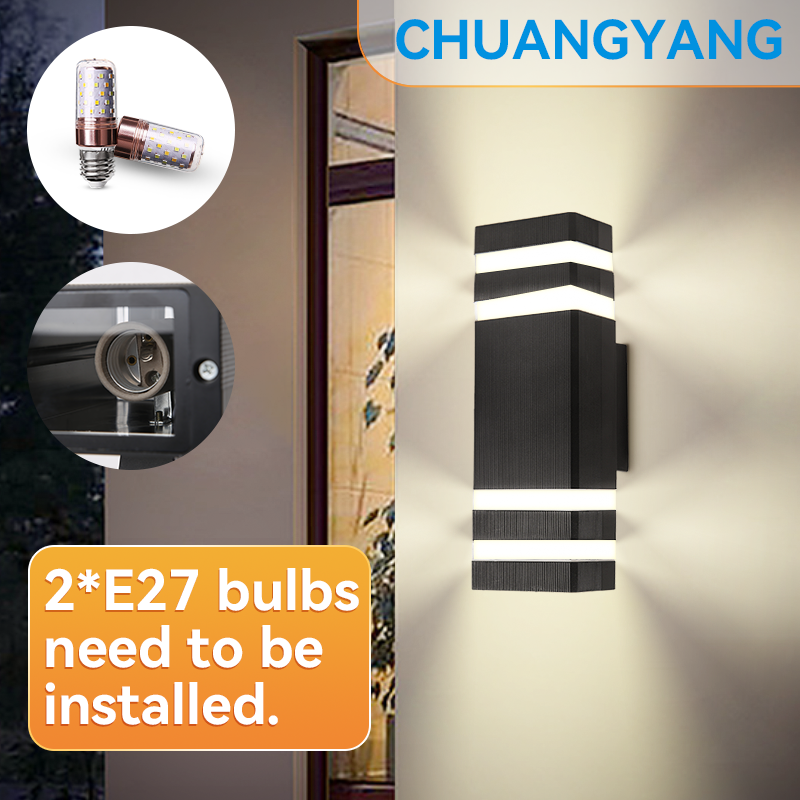 CHUANGYANG Ersetzen Sie E27-Birne, LED-Wandleuchte für Höhle Außenbereich, IP65, wasserdicht, Veranda-Licht, Innenwandleuchte, Dekoration für Flur, Schlafzimmer