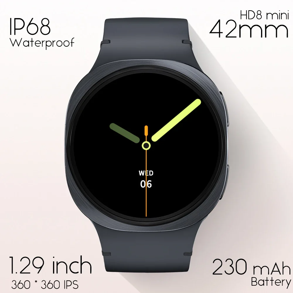 2026 Nuovi Orologi 8 mini accorto guarda GPS traccia Smartwatch impermeabile per uomo Donna saluto sport AMOLED Frequenza cardiaca Chiamata Bluetooth: BIANCO