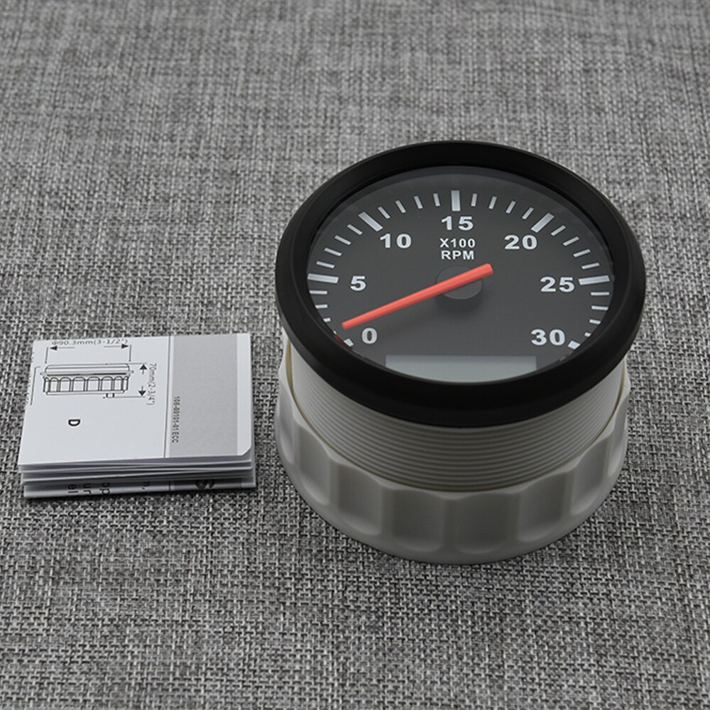 85 mm Tach Electric Motor Tachometer For Boat Tachometer Marine Car Tacho Meter 3K 4K 6K 8K RPM with Hour Meter Red Backlight