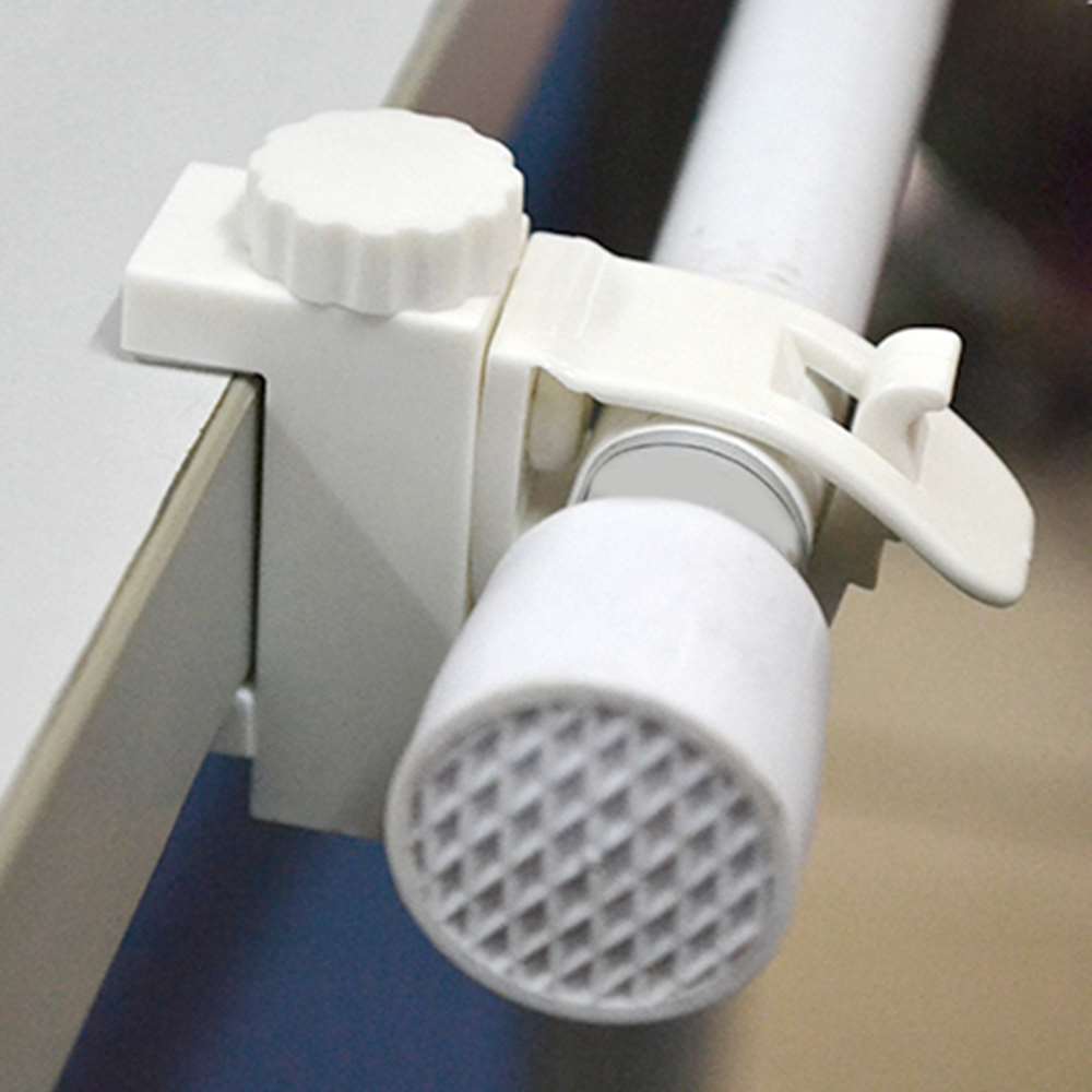 2 Sets Curtain Shelf Bracket Clip Hooks Curtain Rod Wall Shelf Brackets Adjustable Towel Rod Hook Holders Household Tool