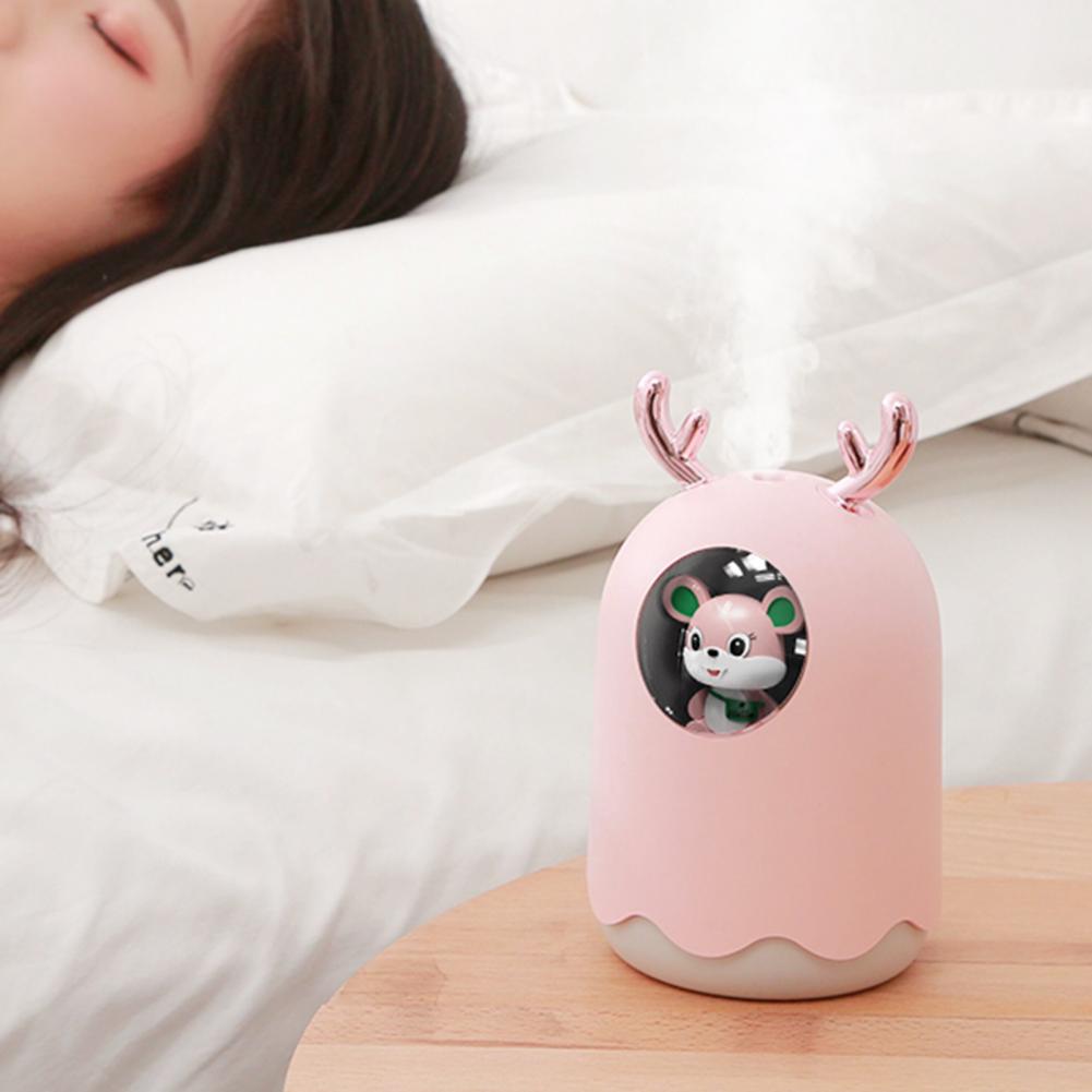 Portable USB Mini Air Car Humidifier Household 300ml Ultrasonic Humidifier with LED Night Lamp for Home Office Car