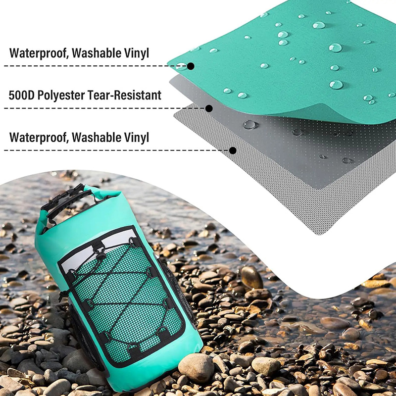 25L Wasserdichter Trockensack Angelrucksack zum Driftfischen, Schwimmen, Flusswanderungen, Schulter-Angeltasche, Köderfischerei-Eimer, Ausrügestochen für Tauchen, Rafting, Kajak