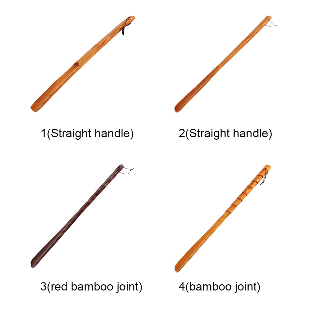 Stick Home Accessories Portable Easy On Off Long Handle Hanging Loop Practical Wooden Shoe Horn For Seniors Tools