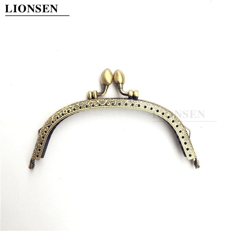 LIONSEN DIY 12.5cm Flower Bud Head Arc Metal Purse Frame Handle Kiss Clasp Lock for Bag Sewing Craft Tailor Accessories 3 colors: Bronze