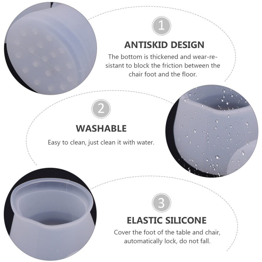 1 Set 4 Pcs Silicone Table Leg Cover Furniture Protective Pad (4Pcs Transparent)