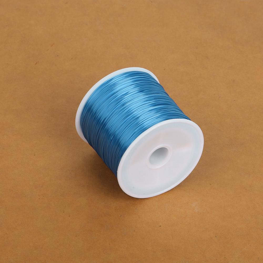0.7mm 1 rol /50m elastische draad ronde kristallijn nylon rubber rekbaar koord voor het maken van sieraden kralen armband 15 kleuren: Lichtblauw