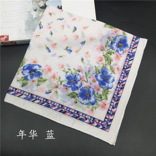 Mouchoir en coton pour femmes, classique, imprimé Floral, , doux, fin, carré, Simple, Style National Chic