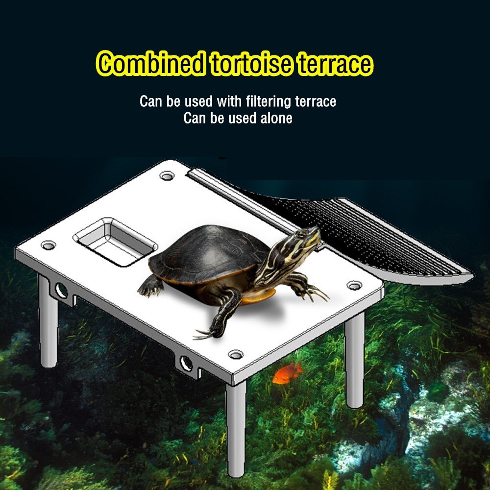 Plataforma de apoyo para Tortuga, escalera para acuario, Isla, rampa para reptiles, terraza de descanso para tortuga con 2 piezas de ventosas