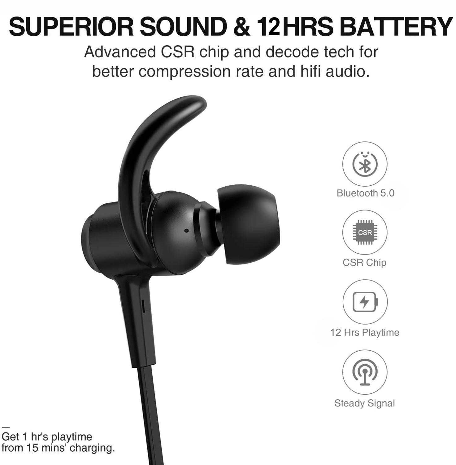 Picun H10 Magnetic Bluetooth Earphone Sport Running Wireless Neckband Headset Headphone With Mic Stereo Music For iPhone Xiaomi