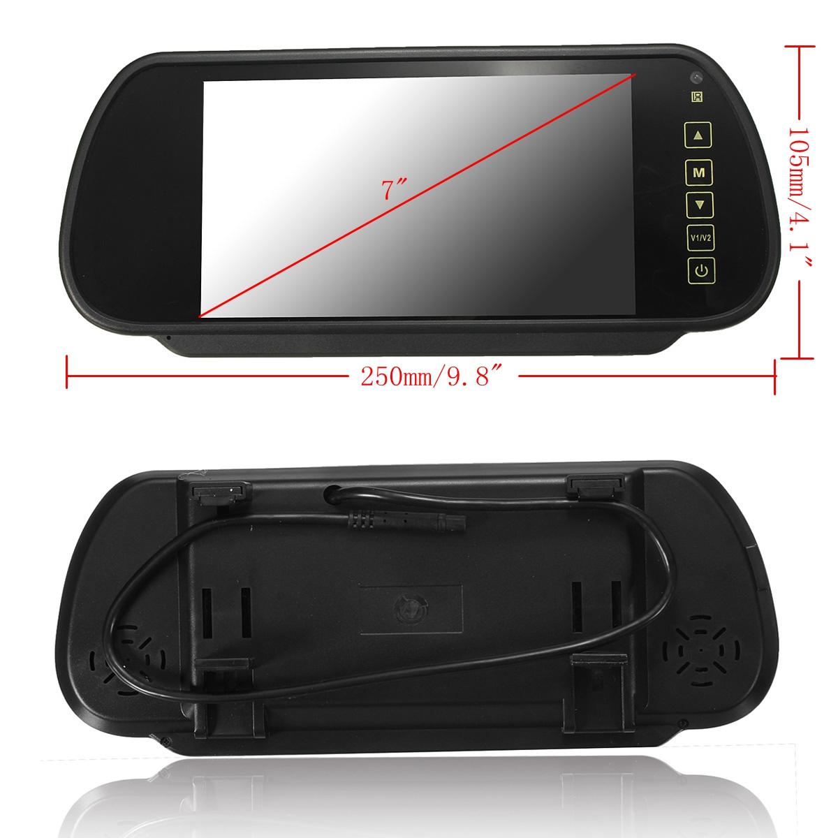 7" TFT LCD Rear View Mirror Monitor Display Fit Car Reverse Parking Rear View Camera