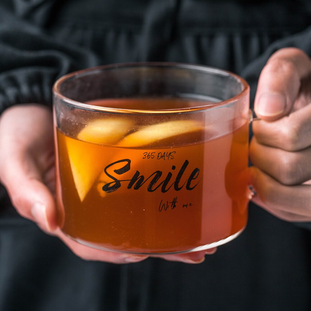 Glas frukost kopp kort stil transparent kaffe muggar hög temperatur motstånd juice mjölk te dessert havre muggar