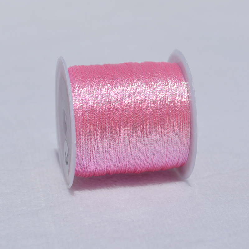 Cuerda trenzada de 3 hebras para pulsera, hilo colorido de oro y plata de 100M, bordado de cuentas de ganchillo, hilo hecho a mano