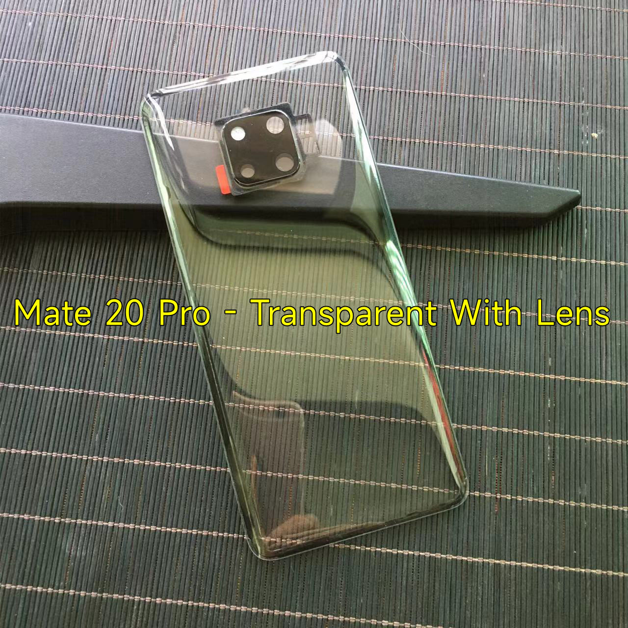Clear Back Cover For Huawei Mate 20X 20 Pro Battery Door Panel Rear Housing Case With Camera Lens Replacement+Adhesive Sticker: Red