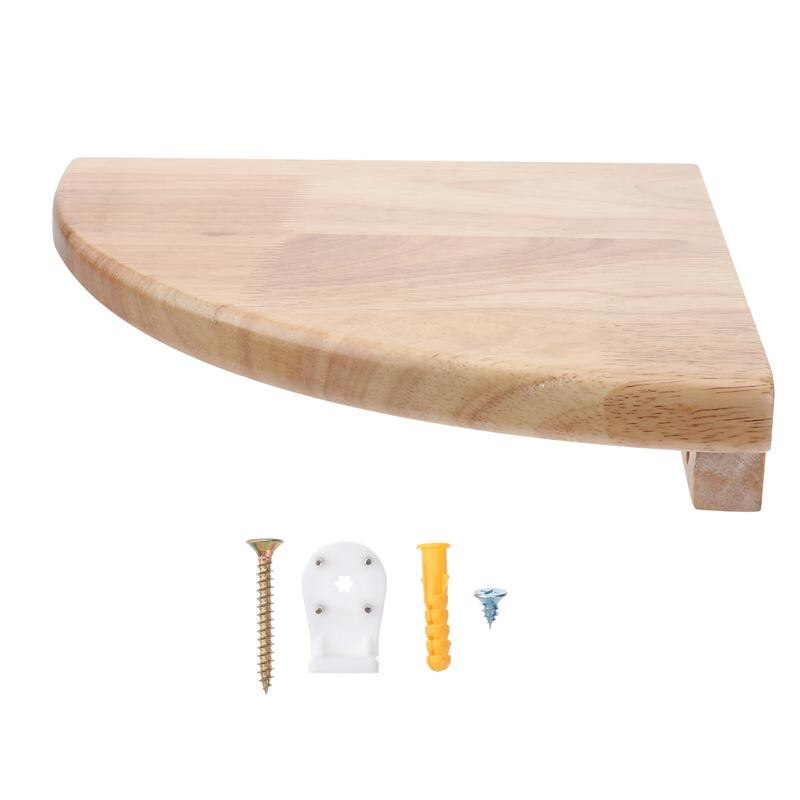 9 tommer hvid eg-hylde vifteformet væghjørnehylde praktisk vægmonteret hjørneopbevaringsstativ til hjemmet soveværelse stue 23cm: 23 x 23cm