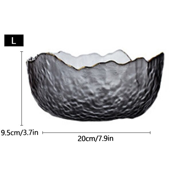 Glass Salad Bowl Tableware Fruit Vegetables Bowl Irregular Shape Phnom Penh Glass Bowl Kitchen Dinnerware: 6