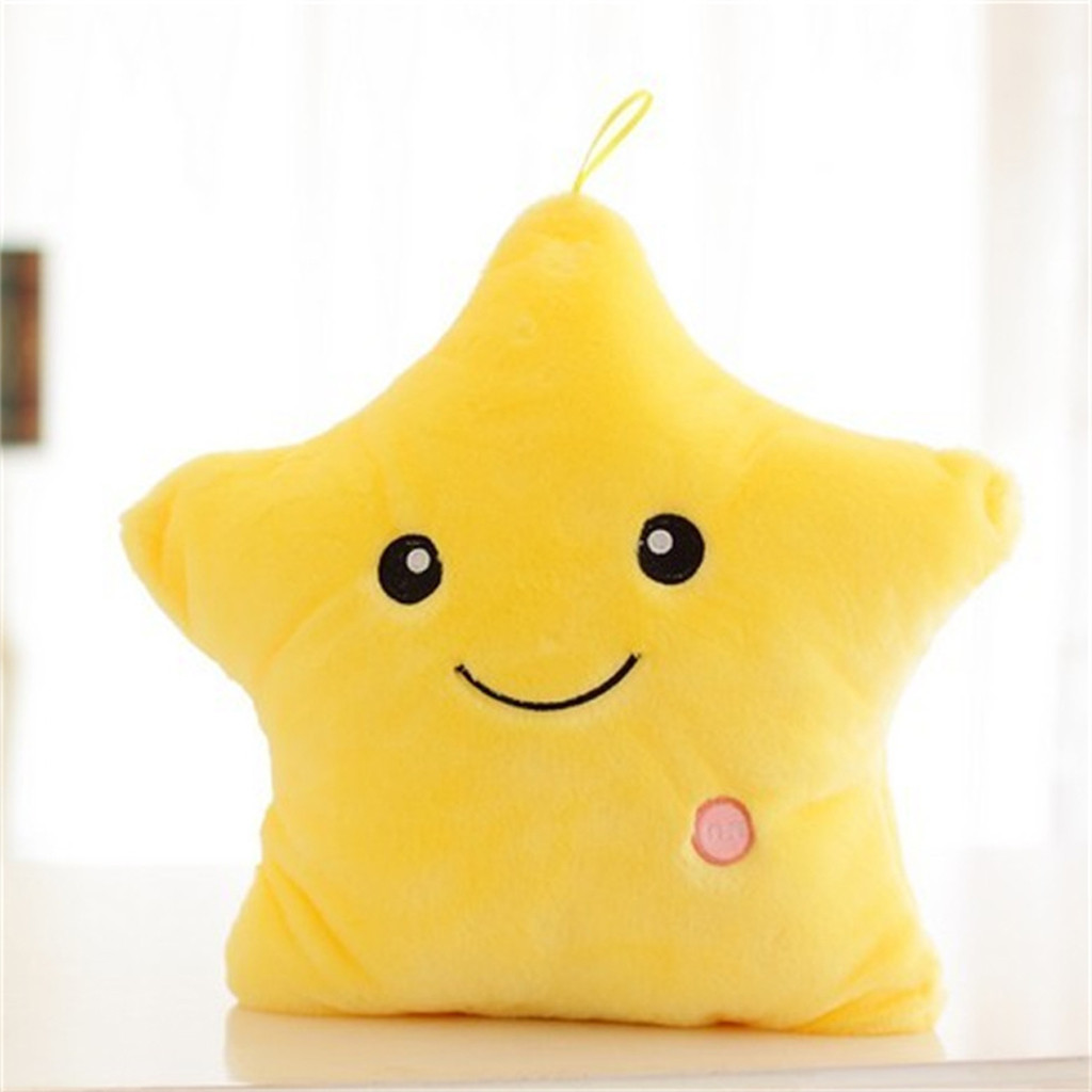 Juguetes coloridos con forma de estrella, almohada luminosa led brillante, almohada suave para el cuerpo, almohada para sonreír, san valentín  k15