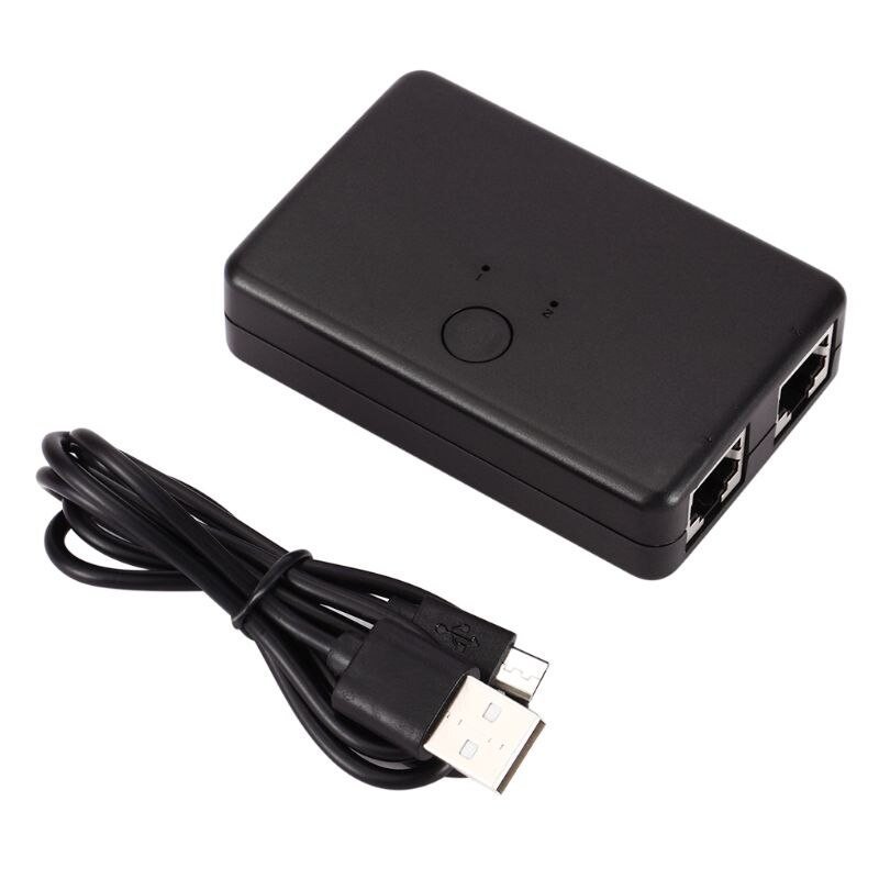 Mini 2-Port Interface Switch Box Computer Internal and External Net Adapter No Power Supply Physical Isolation Anti-Static