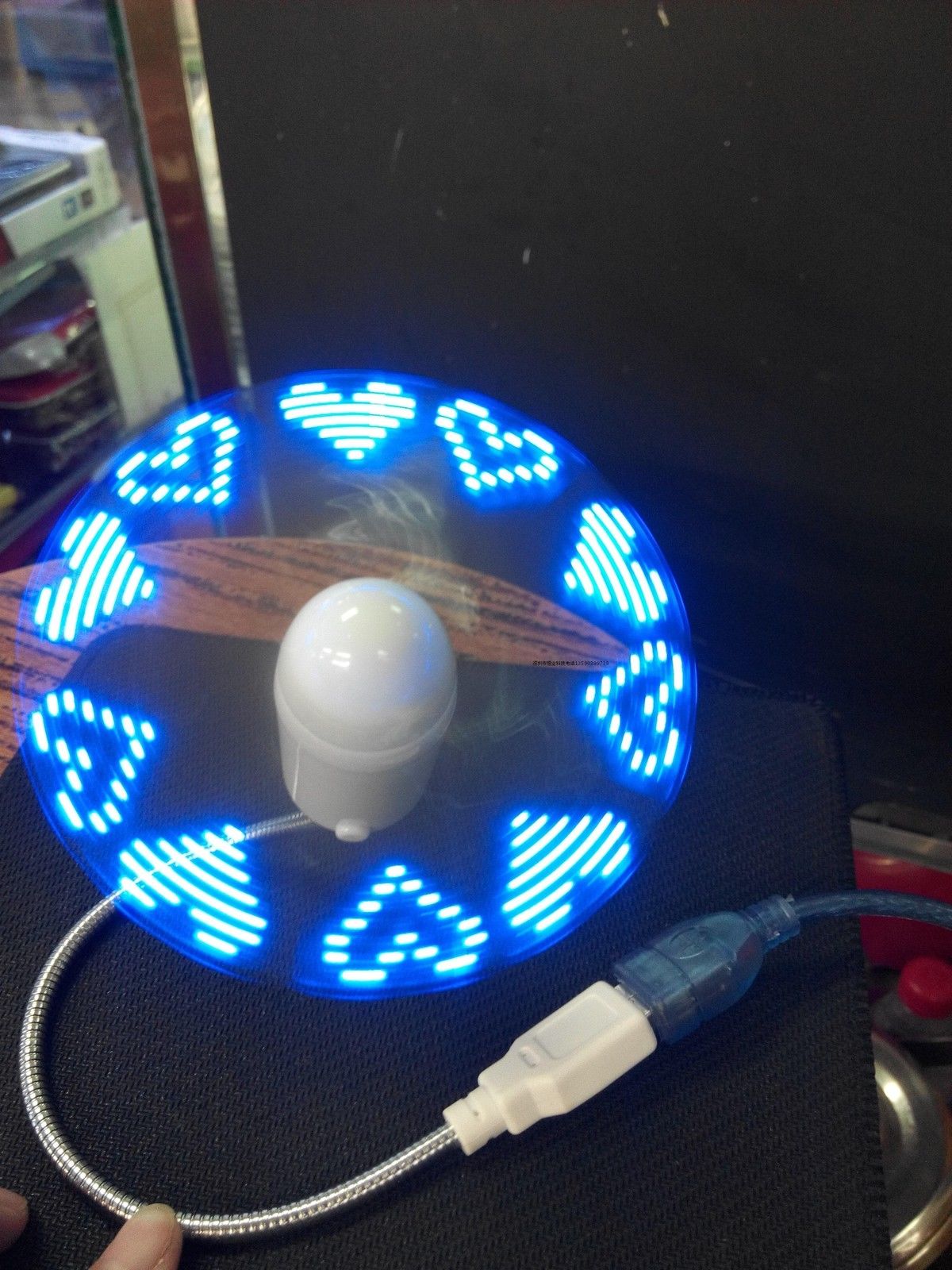 Blauw Duurzaam Verstelbare Usb Gadget Mini Flexibele Led Light Usb Fan Tijd Klok Desktop Klok Cool Gadget Tijd Display