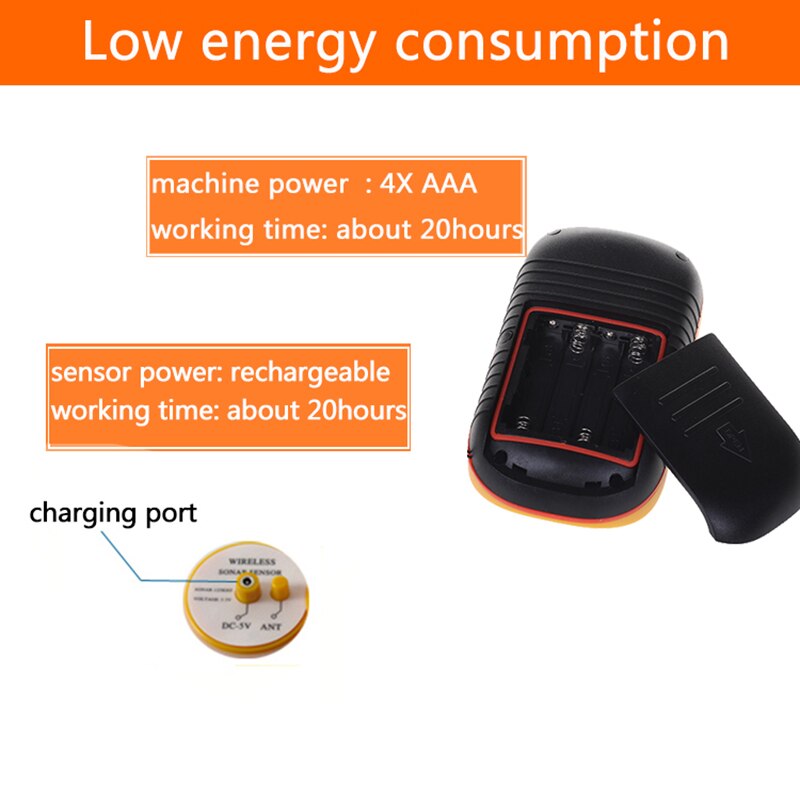 Brand Vkg Dot Matrix Fish Finder Smart Sonar Sensor, Draadloze Fishfinder