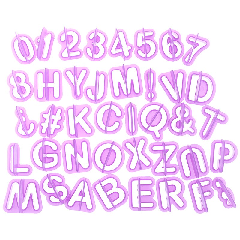 40 stk /1 sæt bogstav font plast kage udstikker fondant værktøj bagning kage form dekoration presse wienerbrød diy