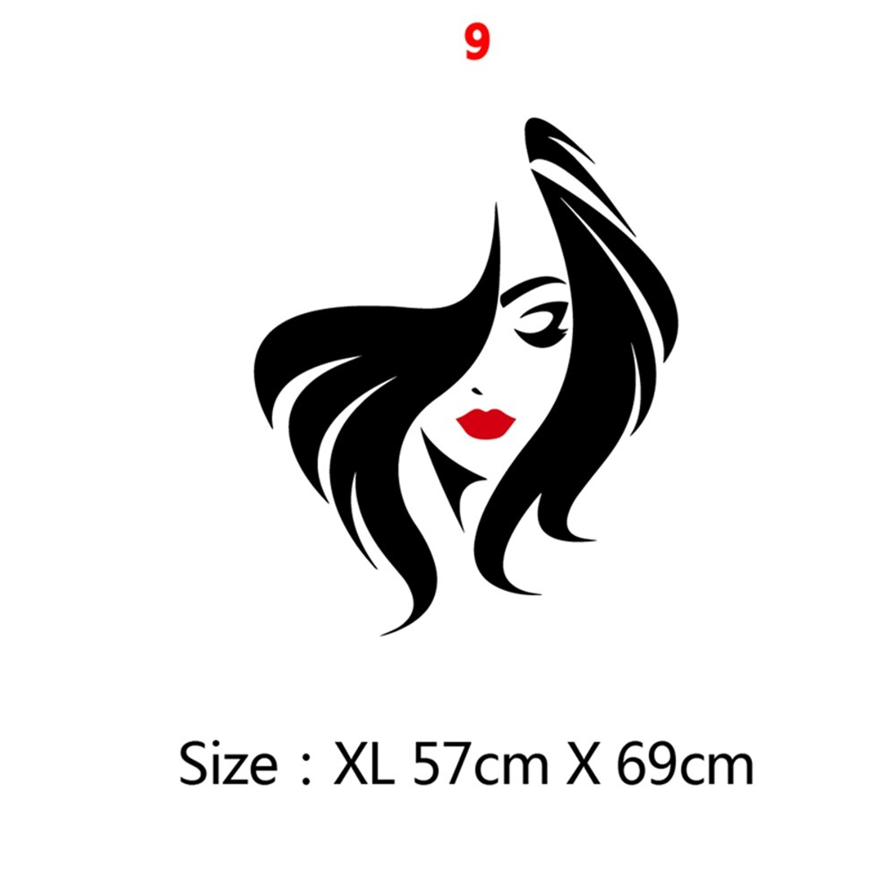 Skønhedssalon vægklistermærke smuk dame frisør til dame & #39 ;s røde læber vinyl makeup klistermærke hår frisør frisør mærkat: 9