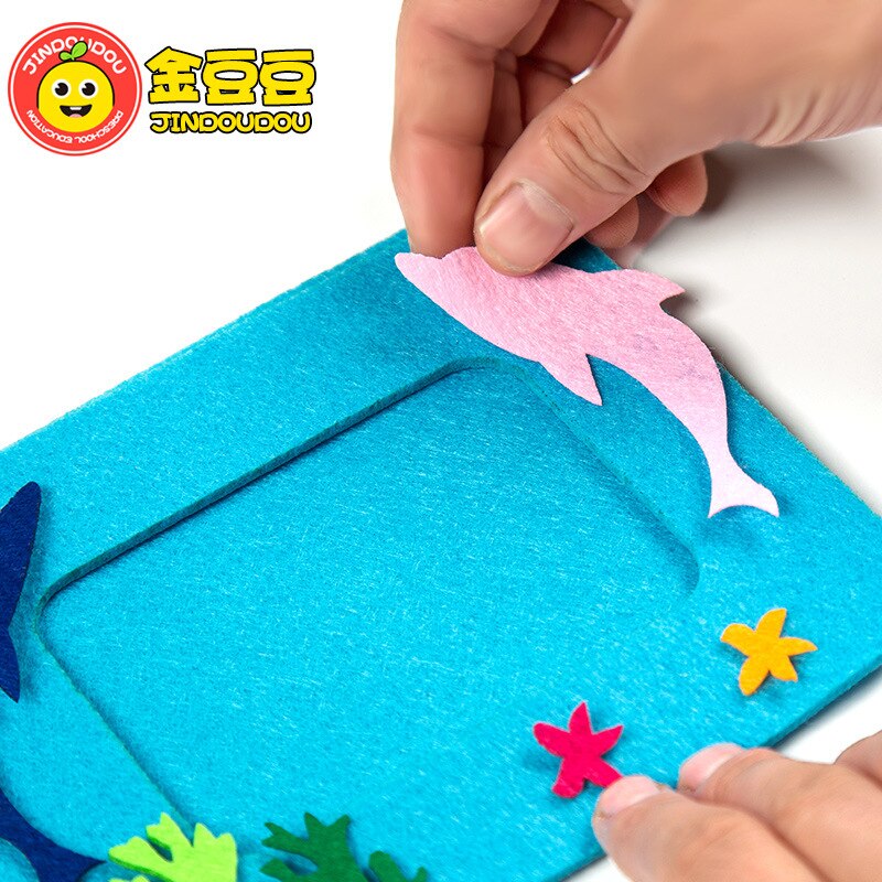 3pcs 5-inch photos Non-woven photo frame small photo frame Kindergarten kids art hand-made Art materials DIY