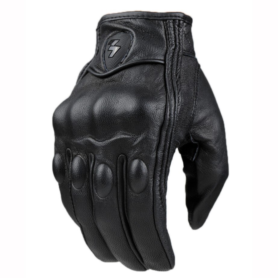 Sommar motorcykelhandskar män andas fullfinger motocross guantes skyddsutrustning motorcykel moto ridhandske läder säsong: Kort operforerad / Xxl