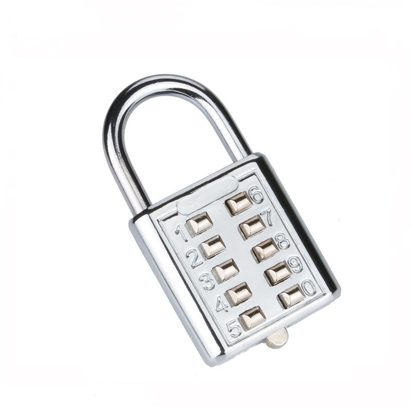 Security Password Padlock 10 Digits Push-Button Combination Lock Zinc Alloy Drawer Locker Travel Suitcase Luggage Cabinet locks