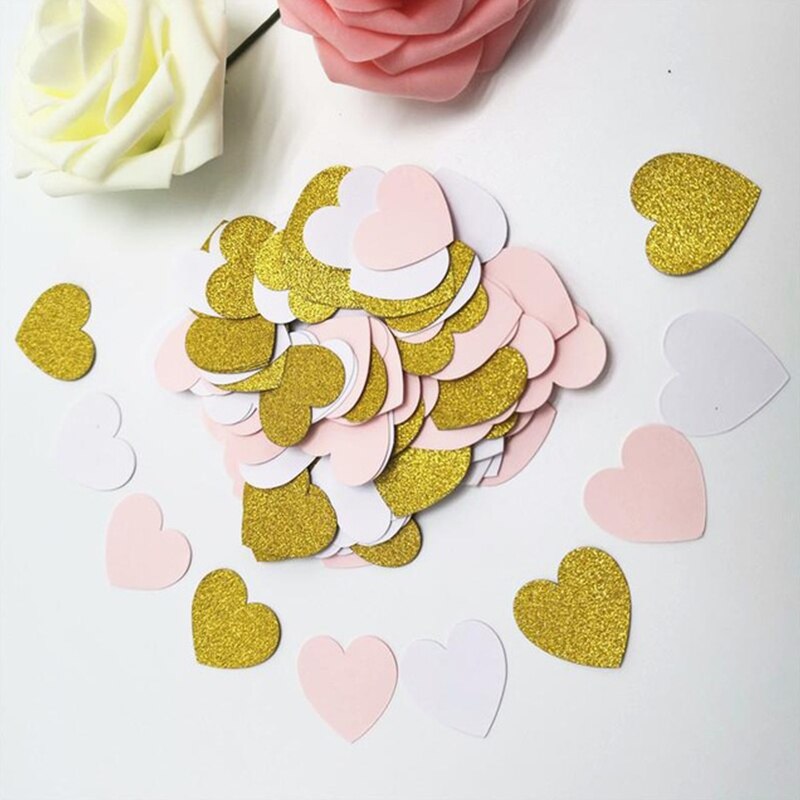 100 stk tissuepapir hjerte mix konfetti baby shower hjem dekoration ballonfyldning konfetti bryllup kaste forsyninger lyserød konfetti