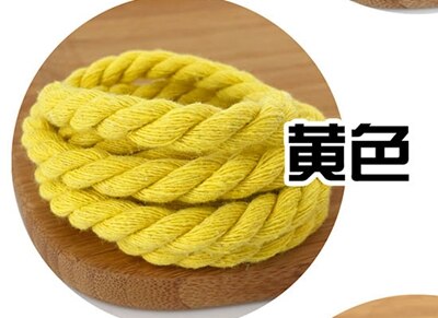 8mm drei-strang farbe baumwolle seil twist bündel seil kordelzug seil tasche dekorative seil diy zubehör: yellow