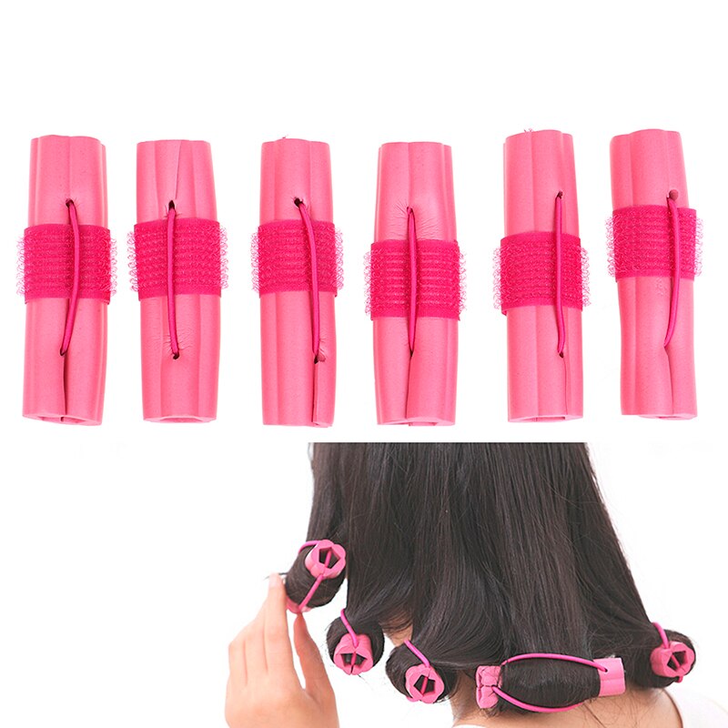 6pcs Sponge Curler Roller Soft Hair Curler Rollers Styling Tools Magic Foam Sponge Hair Curler DIY Wavy Hair Travel Home Use