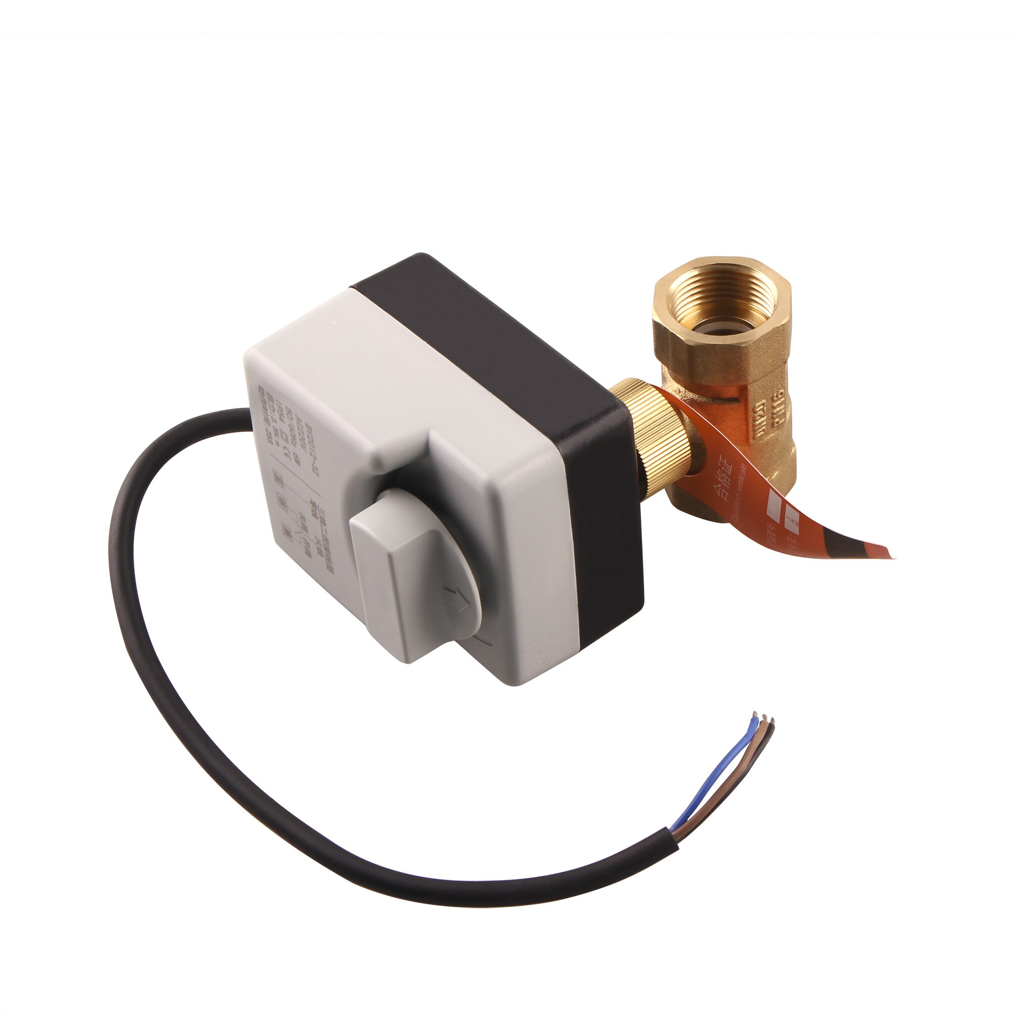 AC220V DN15 DN20 DN25 Motorized Ball Valve 220V 2-Way Brass Electric Valve Three Wires Electric Actuator with Manual Switch RU