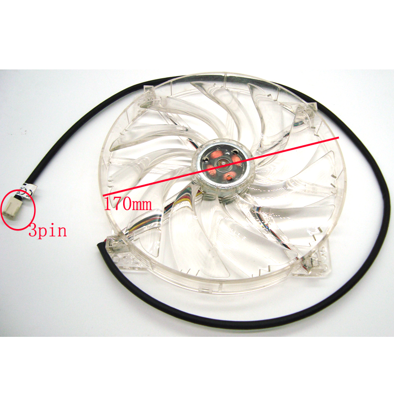 170 mm chassis ventilator supermute computer kølende udstødningsventilator 17020 led blåt lys blæser