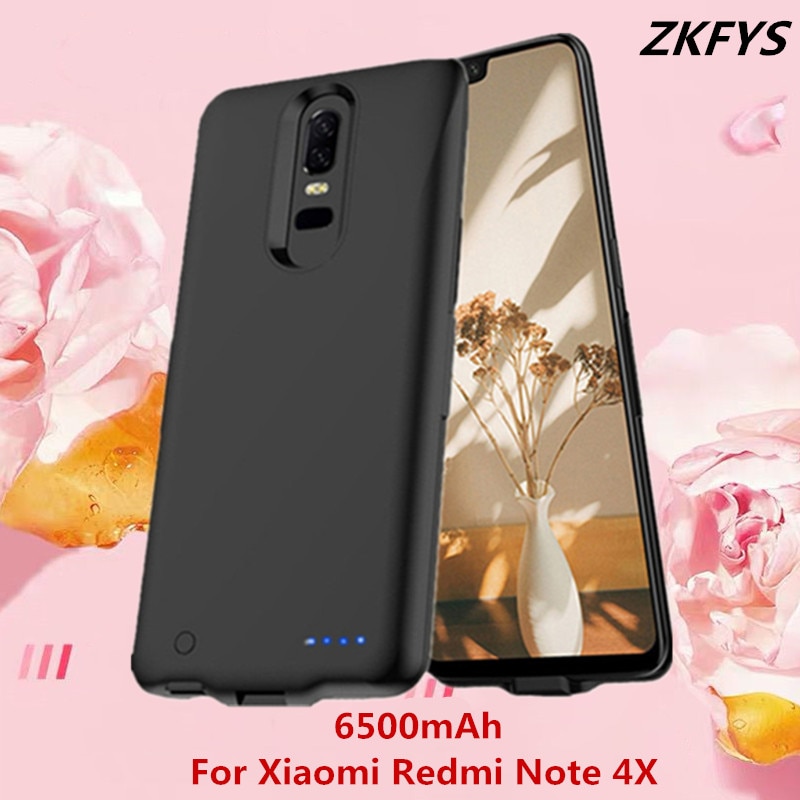 Slim Battery Charger Cases For Xiaomi Redmi Note 4X Powerbank Case 6500mAh Portable Power Bank External Battery Charging Case