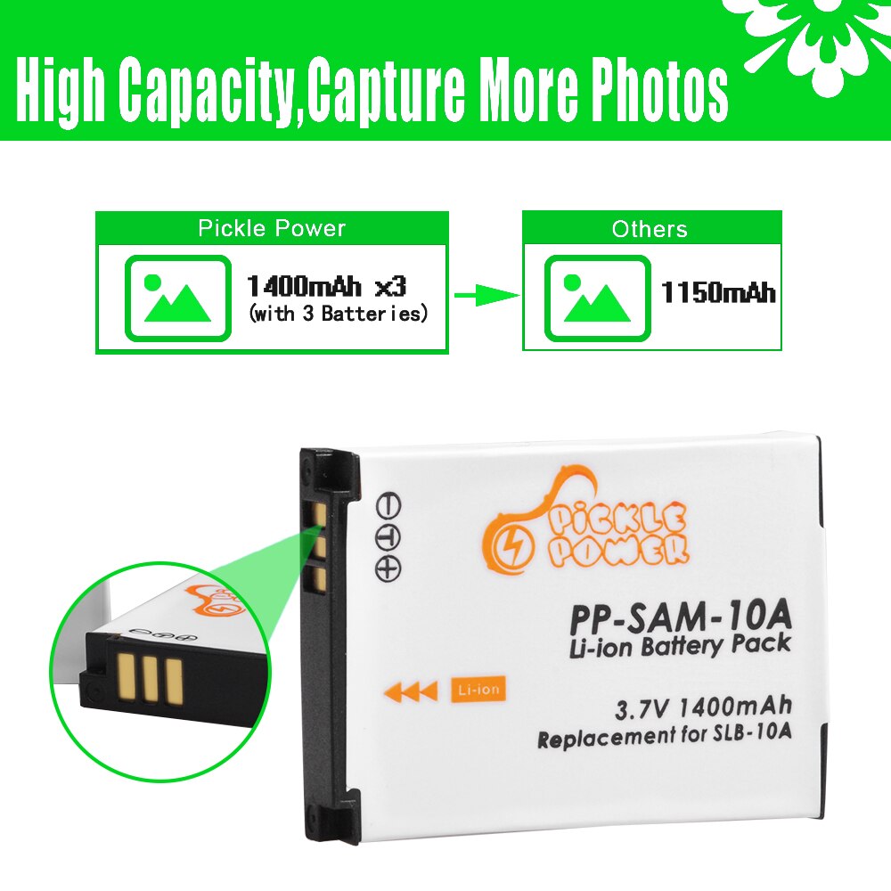 SLB-10A SLB10A SLB 10A Battery and LED Charger for Samsung EX2F HZ15W SL202 SL420 SL620 SL820 WB150F WB250F WB350F WB750 WB800F