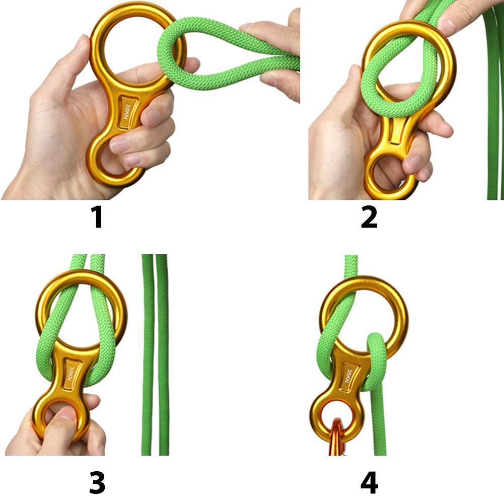 8 Woord Klimmen Ring Touw Descender Gear Zekeringsapparaat Downhill Acht Ringen Figuur Rock Klimmen Staartletters Kit Voor Outdoor Gereedschap