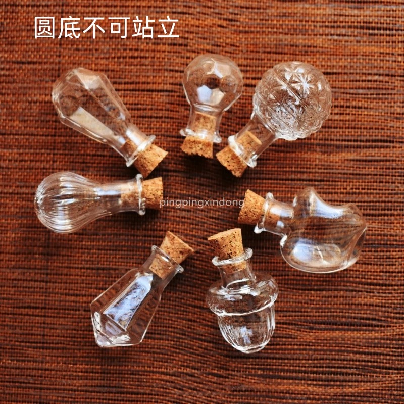 1/2/3 butelki szklane o różnych kształtach, małe butelki z korkami, z życzeniami uzdrawiania, szczęśliwego dryfowania, puste, małe słoiczki, dekoracja