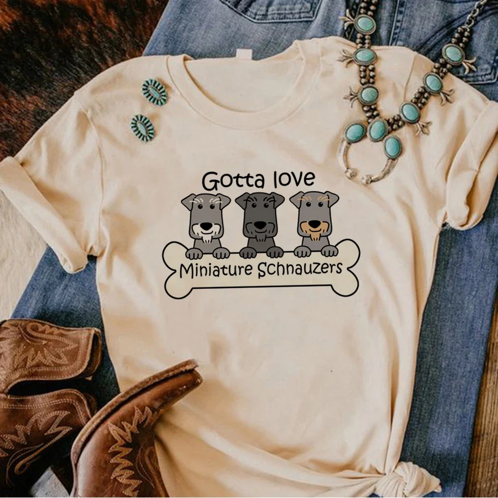 Schnauzer Tee femmes bande dessinée japonaise drôle t-shirt fille bande dessinée vêtements: XXXL / Bleu