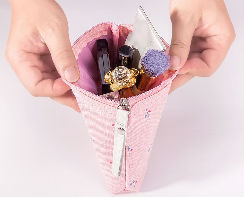 Canvas Vrouwen Make-Up Tas Bloemenprint Toiletartikelen Organizer Rits Zak Reizen Wassen Pouch Cosmetische Bag Vrouwelijke Make Up Tassen